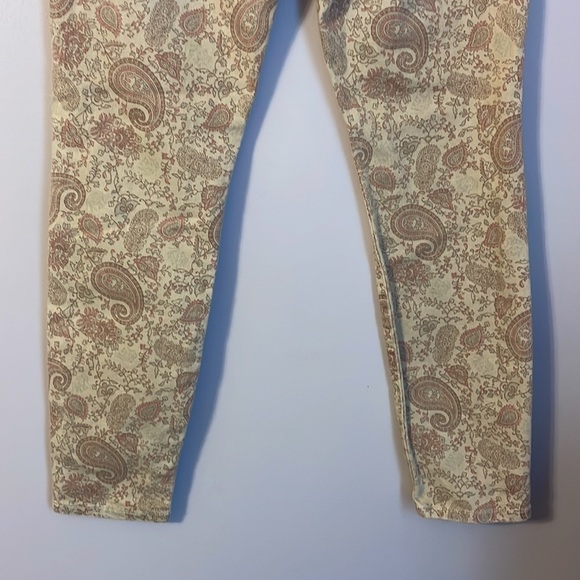 Current Elliott The Stiletto khaki paisley Cropped Ankle Skinny jeans Size 27 - Picture 13 of 17